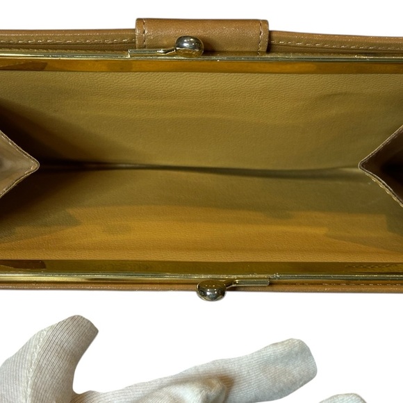 Celine Monogram Brown and Tan Wallet kiss lock opener. - Picture 8 of 16